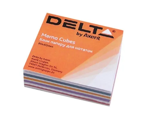Бумага для заметок Delta by Axent MIX 80Х80Х20мм, glued (D8012)