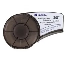 Лента для принтера этикеток Brady полиэстр, 9.53mm/6.4m. Белый на Прозрачном (M21-375-430-WT-CL)