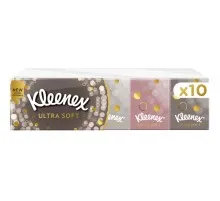 Салфетки косметические Kleenex Ultra Soft Mini четырехслойные 10 пачек по 7 шт. (5029053563909)