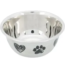 Посуд для собак Trixie Миска металева на гумовій основі 2 л/20 см (4047974252734)