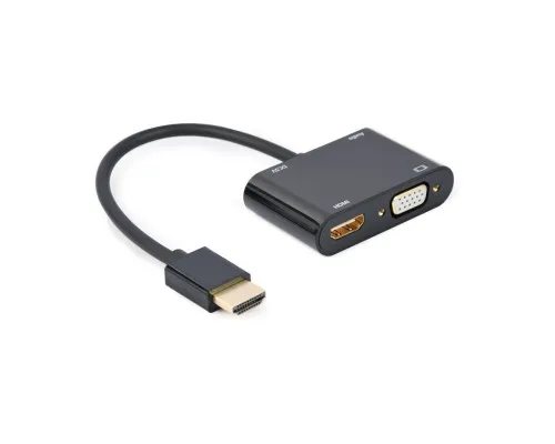 Перехідник Cablexpert HDMI to HDMI/VGA+audio 3.5mm (A-HDMIM-HDMIFVGAF-01)