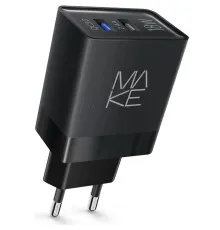 Зарядное устройство MAKE 18W QC3.0+2.4A Black (MCW-322QBK)