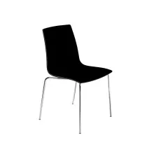 Кухонний стілець PAPATYA x-treme-s, сидіння суцільно-чорне, колір 42, ніжки хром (3064)