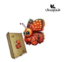Пазл Ukropchik деревянный Очарованная Бабочка size - M в коробке с набором-рамкой (Enchanted Butterfly A4)