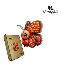 Пазл Ukropchik дерев'яний Зачарований Метелик size - M в коробці з набором-рамкою (Enchanted Butterfly A4)
