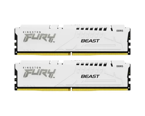 Модуль памяти для компьютера DDR5 32GB (2x16GB) 5600 MHz FURY Beast White Kingston Fury (ex.HyperX) (KF556C40BWK2-32)