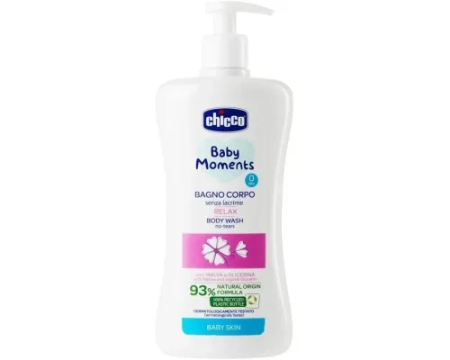 Дитячий гель для душу Chicco Baby Moments Без сліз з Екстрактом Мальви та Гліцерином 500 мл (10582.00)