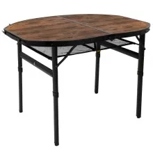 Туристический стол Bo-Camp Woodbine Oval 100x70 cm Black/Wood look (1404185)