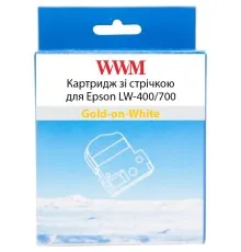 Стрічка для принтера етикеток WWM для Epson LW-400/700 18mm х 8m Gold-on-White (WWM-SS18Z)