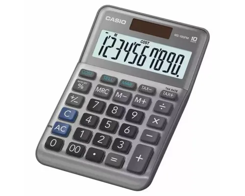 Калькулятор Casio MS-100FM-WA-EP, сірий (CALC-CAS-MS-100FM-WA)