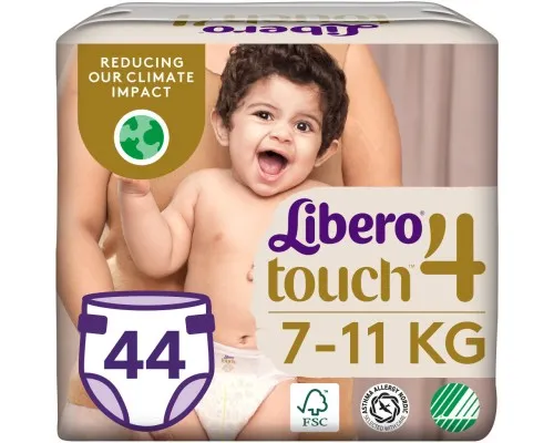 Підгузки Libero Touch Розмір 4 (7-11 кг) 44 шт (7322541750217)