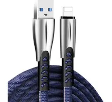 Дата кабель USB 2.0 AM to Lightning 1.0m zinc alloy blue ColorWay (CW-CBUL010-BL)