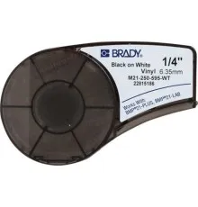 Стрічка для принтера етикеток Brady M21-250-595-WT, vinyl, 6.35mm/6.4m. Black on White (M21-250-595-WT)