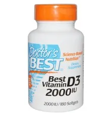 Витамин Doctor's Best Витамин D3 2000IU, 180 желатиновых капсул (DRB-00210)