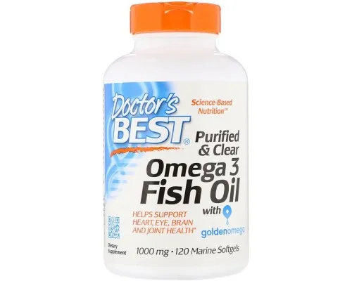 Жирні кислоти Doctor's Best Риб'ячий жир Омега-3, Omega 3 Fish Oil with Goldenomega, 100 (DRB-00478)