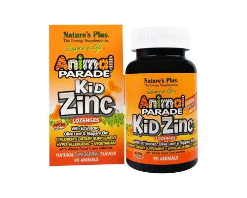 Минералы Natures Plus Цинк для Детей, Вкус Мандарина, Kid Zinc, Animal Parade, 90 (NAP-29964)