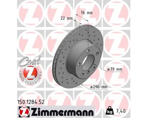 Тормозной диск ZIMMERMANN 150.1284.52
