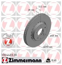 Гальмівний диск ZIMMERMANN 370.4403.20