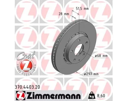 Гальмівний диск ZIMMERMANN 370.4403.20