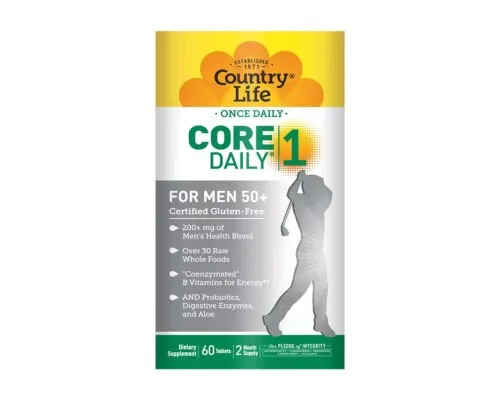 Мультивітамін Country Life Мультивітаміни для Чоловіків, 50+, Core Daily-1 for Men 50+, (CLF-08194)