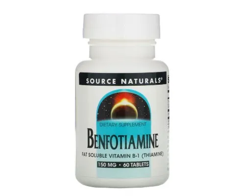 Витаминно-минеральный комплекс Source Naturals Бенфотиамин, 150 мг, Benfotiamine, 60 таблеток (SN1906)