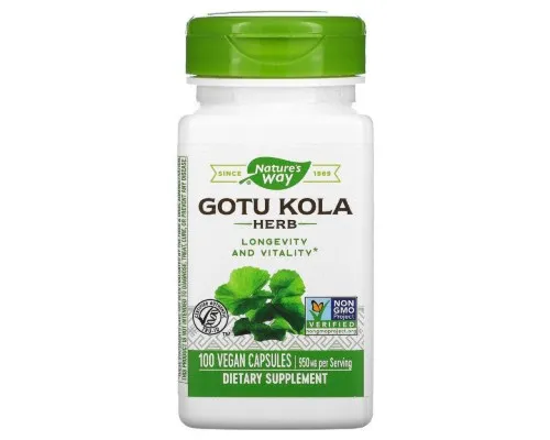 Трави Natures Way Готу Кола, 950 мг, Gotu Kola, 100 вегетаріанських капсул (NWY-14000)