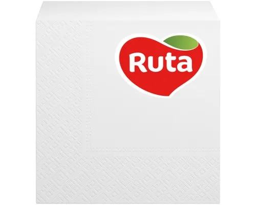 Салфетки столовые Ruta Double Luxe 24х24 см 2 слоя Белые 40 шт. (4820023740655)