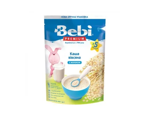 Детская каша Bebi Premium молочная овсяная +5 мес. 200 г (8606019654351)