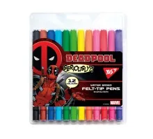 Фломастеры Yes Marvel.Deadpool, 12 цветов (650477)