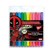 Фломастеры Yes Marvel.Deadpool, 12 цветов (650477)