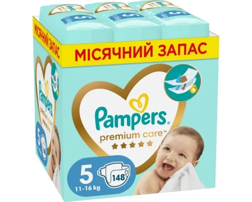 Підгузки Pampers Premium Care Розмір 5 (11-16 кг) 148 шт (8006540855973)