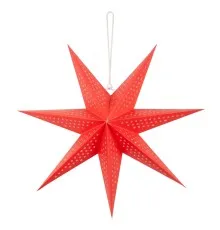 Ялинкова іграшка Novogod`ko Зірка паперова 3D, червона, 45 см, LED (974219)