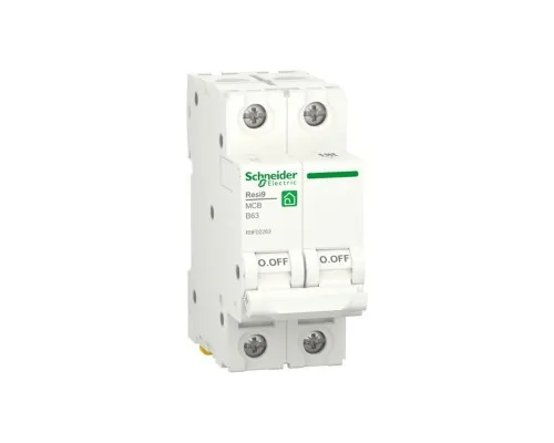 Автоматичний вимикач Schneider Electric RESI9 6kA 2P 63A В (R9F02263)