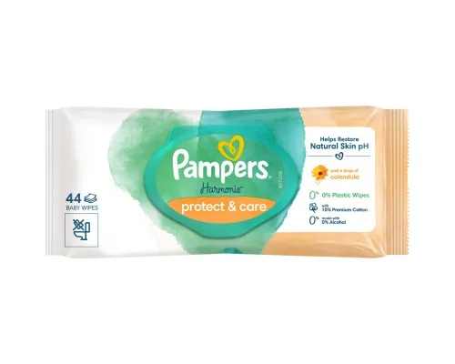 Дитячі вологі серветки Pampers Harmonie Protect&Care з календулою 44 шт (8700216250641)