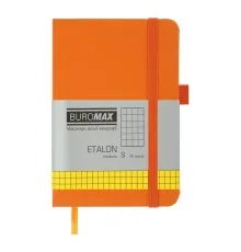 Книга записна Buromax ETALON 95х140, 96 аркушів клітинка помаранчевий (BM.296160-11)