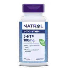 Аминокислота Natrol 5-HTP (Гидрокситриптофан), 100 мг, 5-HTP, 30 капсул (NTL04093)