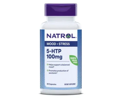 Аминокислота Natrol 5-HTP (Гидрокситриптофан), 100 мг, 5-HTP, 30 капсул (NTL04093)