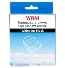 Лента для принтера этикеток WWM для Epson LW-400/700 18mm х 8m White-on-Black (WWM-SD18K)