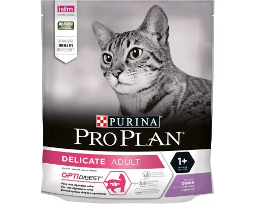 Сухой корм для кошек Purina Pro Plan Delicate Adult 1+ с индейкой 400 г (7613033568671)