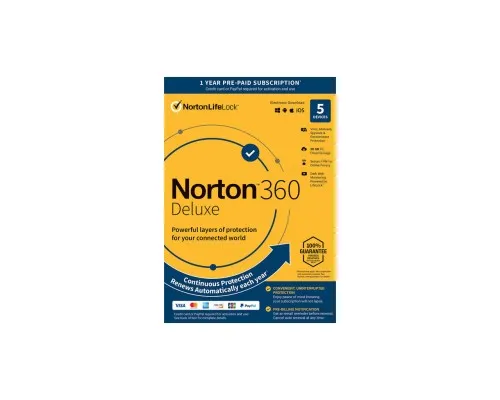 Антивірус Norton by Symantec NORTON 360 DELUXE 50GB 1 USER 5 DEVICE 12M (21409553)