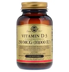Вітамін Solgar Вітамін D3, Vitamin D3 (Cholecalciferol), 250 мкг, 10,000 МE (SOL-35872)