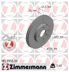 Гальмівний диск ZIMMERMANN 185.3955.20