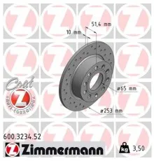 Гальмівний диск ZIMMERMANN 600.3234.52