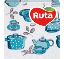 Серветки столові Ruta Double Luxe 24х24 см 2 шари з принтом Кухня 40 шт. (4820023747371)