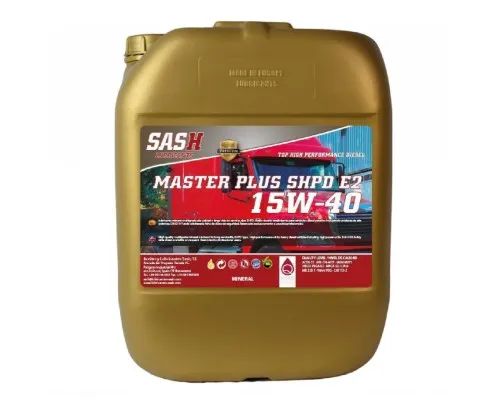 Моторное масло SASH минеральное MASTER PLUS 15W40 SHPD E2. 20л (100413)