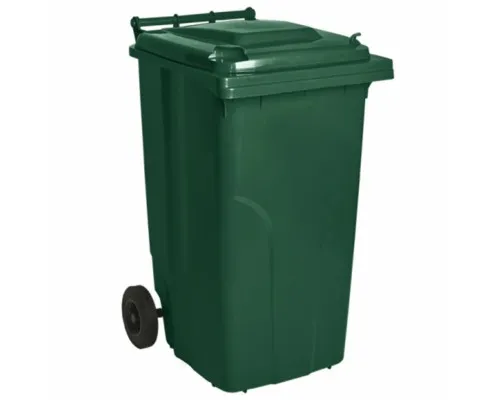 Контейнер для сміття Алеана на колесах з ручкою зелений 240 л (4823052308506)