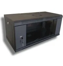 Шафа настінна Hypernet 4U 19" 600x600 (WMNC66-4U-FLAT-AC-BLACK)