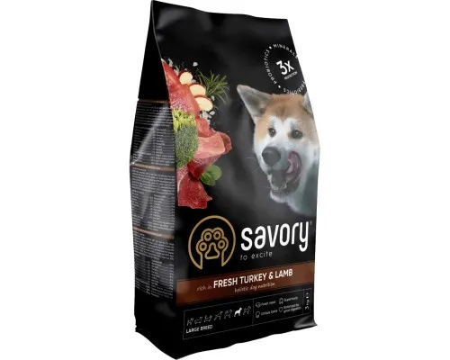 Сухой корм для собак Savory Large Breeds rich in Fresh Turkey and Lamb 3 кг (4820232630235)