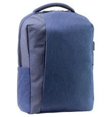 Рюкзак школьный Optima 17.5" USB Techno мужской 0.7 кг 16-25 л Синий с выделенными элементами (O97593-01)