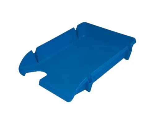 Лоток для паперів Economix горизонтальний Компакт пластик, блакитний непрозорий (E80600)